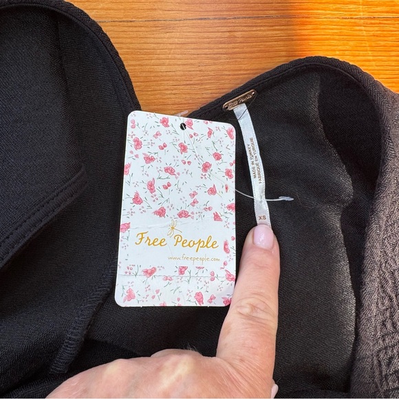 Free People Easy Street Pullover Mini Dress black XS NWT drop waist sleeveless - Picture 12 of 12